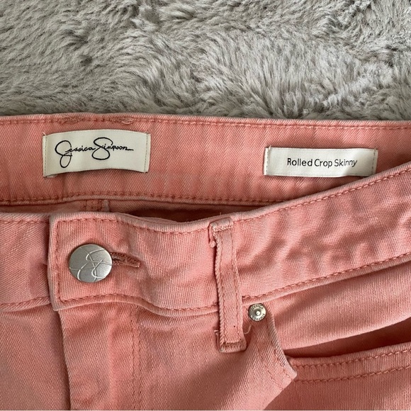Jessica Simpson Pink Rolled Crop Skinny Jeans size 6 - Picture 4 of 5